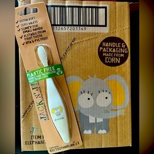 8 pk Kids biodegradable toothbrush elephant with display case. Resale pricing